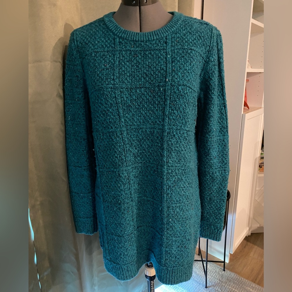 LANDS END Women’s size Small Teal Knit Sweater